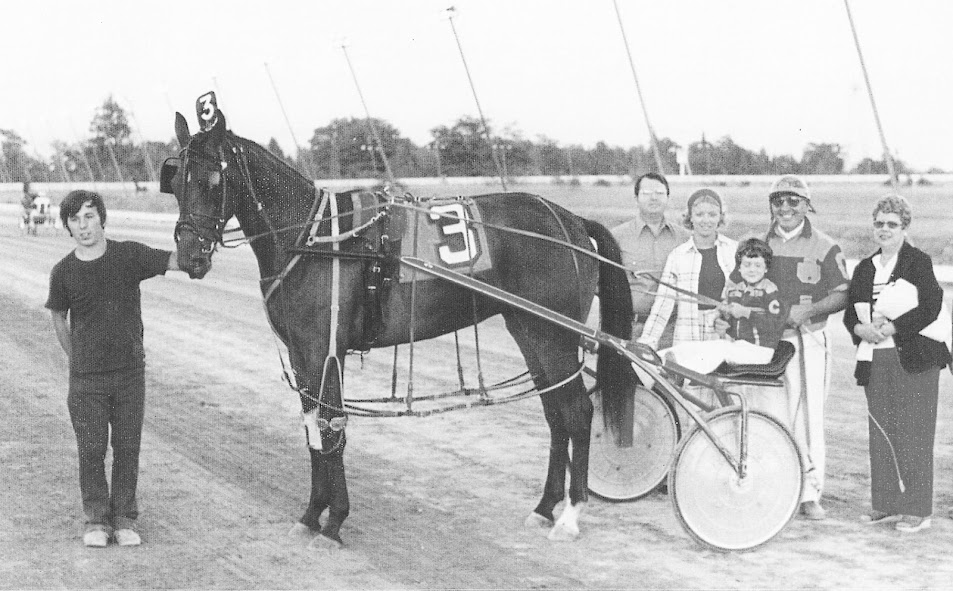 Twinkles Delight, a daughter of D Judge with driver “Smiling” Fred Goudreau.